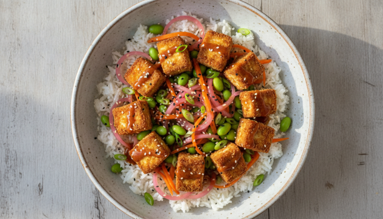 Easy 45-Minute Gluten-Free Crispy Tofu Rice Bowl